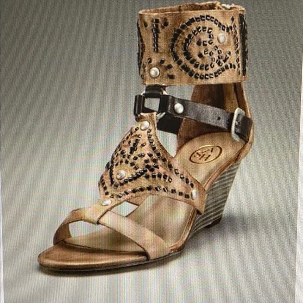 ASH Dido All Leather Cuff Mid Heel Size 38